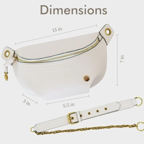 Modern+Chic Belt Bag Catherine Vegan Leather Crossbody Chain Adjustable Strap - Picture 16 of 17